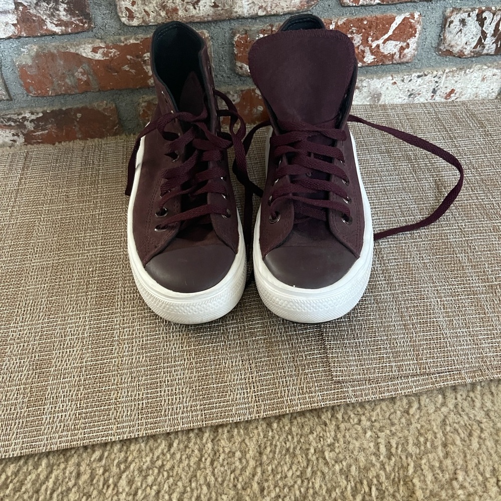 Converse high top platform.  wine color
